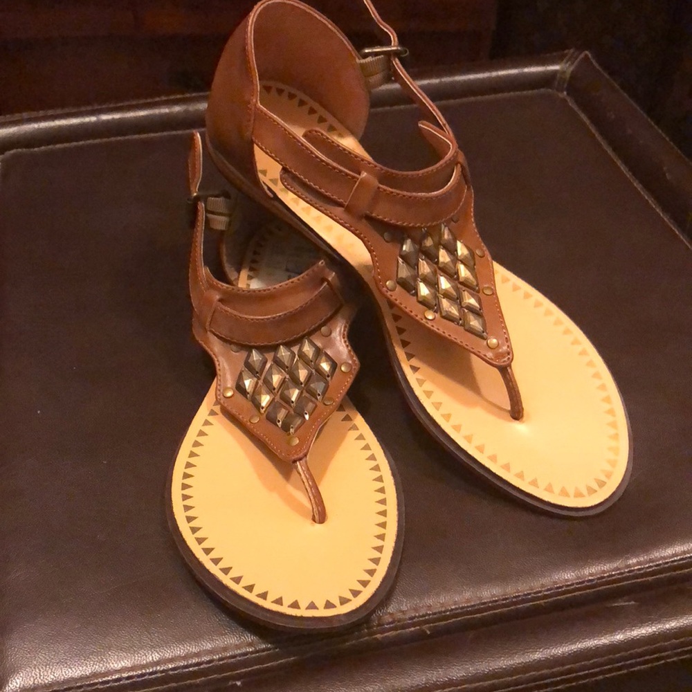 Brown summer flat sandal